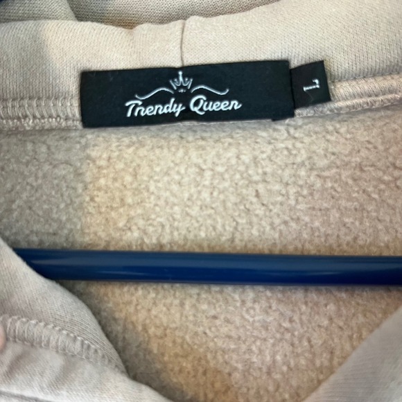 Oversized Beige Women's Pullover Hoodie Casual Comfy Loungewear Neutral Large - Picture 3 of 12